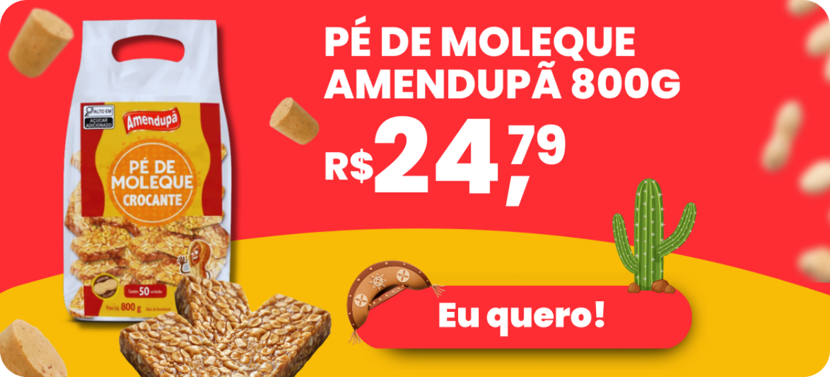 PÉ DE MOLEQUE FARDO AMENDUPÃ 800G