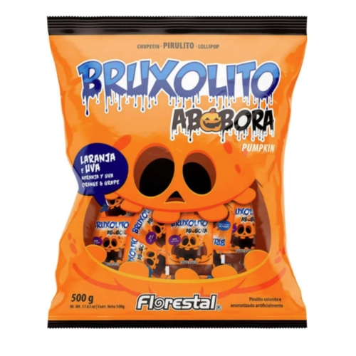 PIRULITO BRUXOLITO ABÓBORA SORTIDO 500G - 1UN