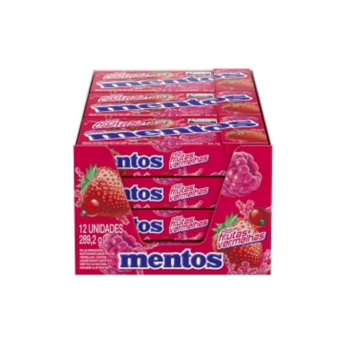 BALA MENTOS BOX FRUTAS VERMELHAS 12X24.1G - 1UN