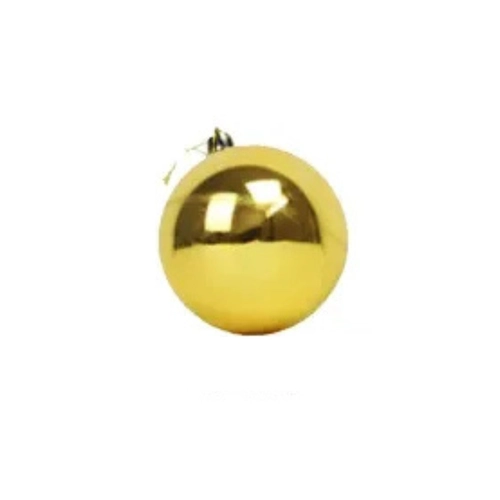 BOLA DECORATIVA NATAL LISA DOURADA 5CM C/6 UNIDADES