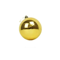 BOLA DECORATIVA NATAL LISA DOURADA 5CM C/6 UNIDADES