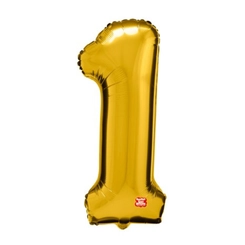 BALÃO METALIZADO N.1 DOURADO 80CM