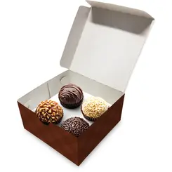 CAIXA 4 DOCES MARROM - 1UN