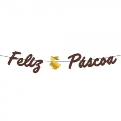 KIT FAIXA BALÃO PÁSCOA CHOCOLATE - 1UN