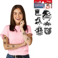 TATUAGEM DE PELE ANA CASTELA MONOCROMATICA - 12UN