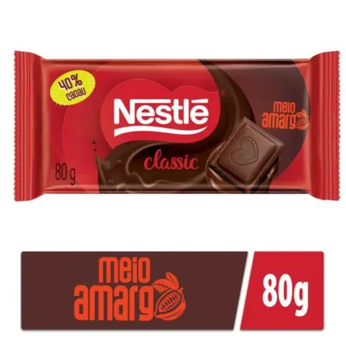 CHOCOLATE MEIO AMARGO CLASSIC TABLETE - 80G