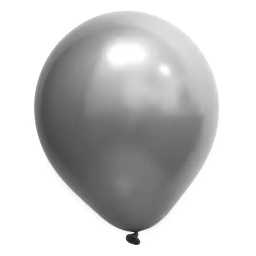 BALÃO 5" CROMADO PRATA ART LATEX - 25UN