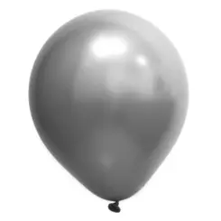 BALÃO 9" CROMADO PRATA ART LATEX - 25UN