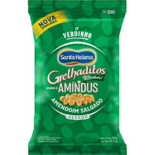 AMENDOIM GRELHADITOS AMINDUS SEM PELE SANTA HELENA 400G