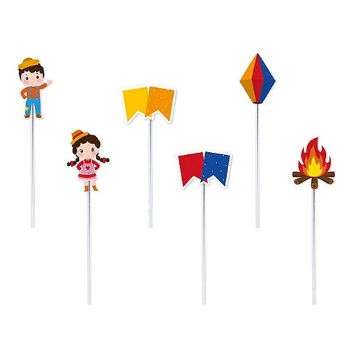 PICK DECORATIVO ARRAIAL JUNINO - 12UN