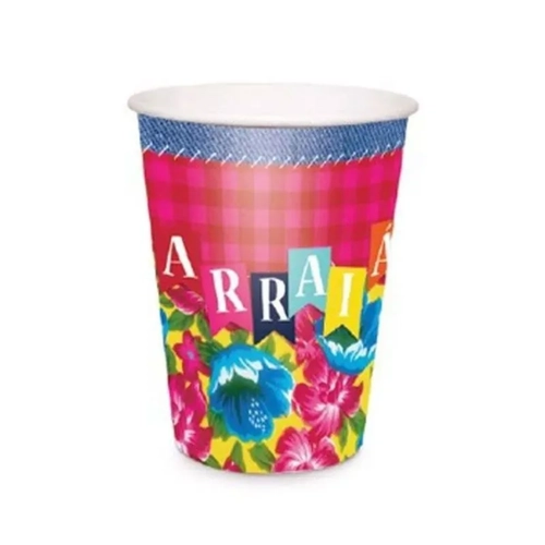 COPO DE PAPEL ARRAIAL JUNINO 240ML - 8UN
