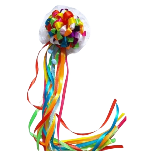 PRESILHA COM POMPOM E FITAS
