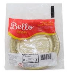 PRATO 15CM RASO PEROLA DOURADO BELLO  - 10 UN
