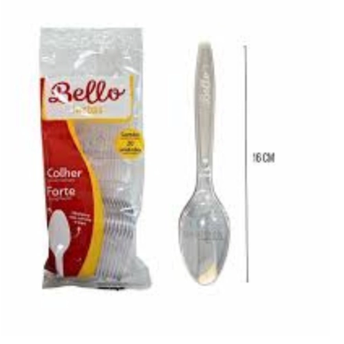 REFEICAO COLHER TRANSPARENTE BELLO - 20 UN