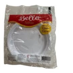 PRATO 21 CM RASO BRANCO BELLO - 10 UN