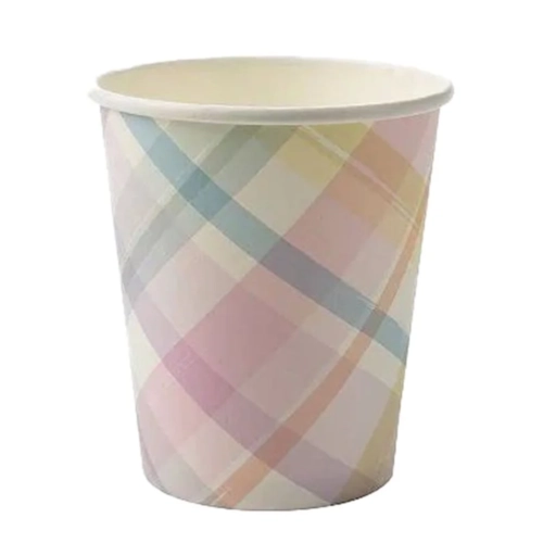 COPO PAPEL XADREZ CANDY COLOR 270ML - 10UN