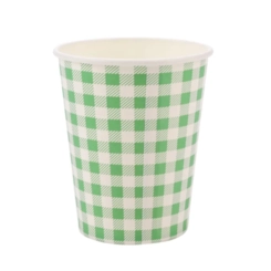 COPO PAPEL XADREZ VERDE 270ML - 10UN
