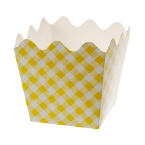 CACHEPOT PAPEL XADREZ JUNINA AMARELO - 8UN