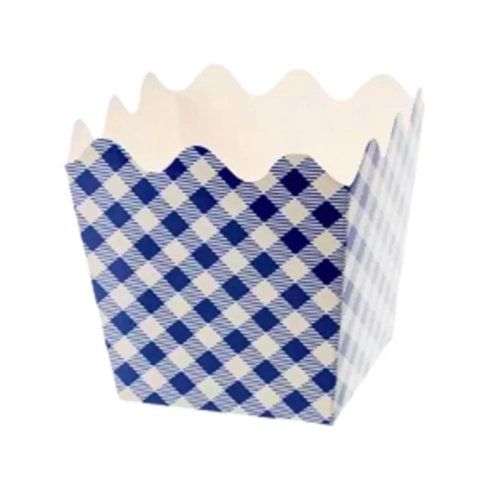 CACHEPOT PAPEL XADREZ JUNINA AZUL - 8UN