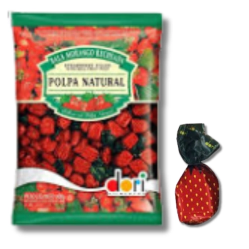 BALA DURA RECHEADA MORANGO - 600G