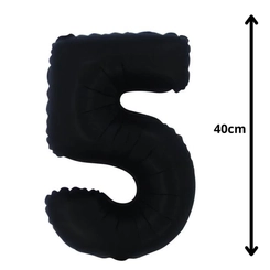 BALÃO Nº 16 PRETO FOSCO NUMERO 5