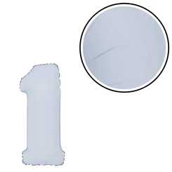 BALÃO Nº16 BRANCO FOSCO NUMERO 1