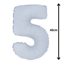 BALÃO Nº16 BRANCO FOSCO NUMERO 5