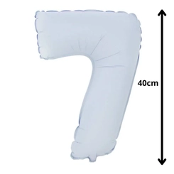 BALÃO Nº16 BRANCO FOSCO NUMERO 7