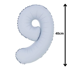 BALÃO Nº16 BRANCO FOSCO NUMERO 9