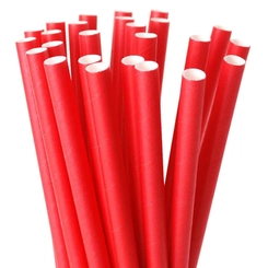 CANUDO DE PAPEL LISO VERMELHO - 12UN