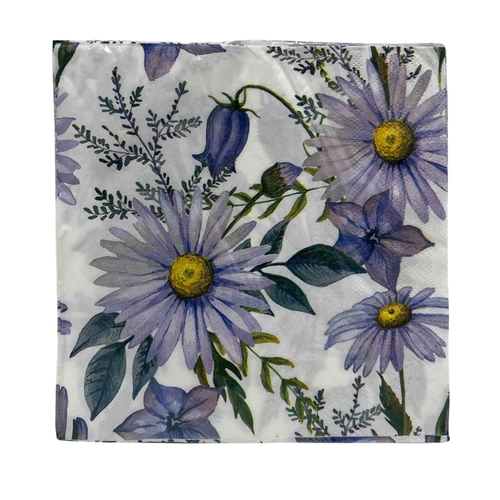 GUARDANAPO FOLHA DUPLA 32X32  FLOR LILAS