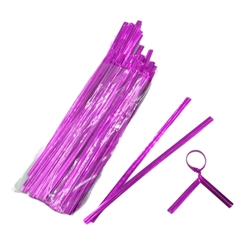 LACRE METALIZADO ROSA 11CMX4MM - 100UN