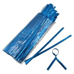 LACRE METALIZADO AZUL 11CMX4MM - 100UN