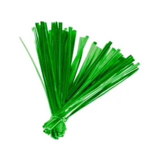 LACRE METALIZADA VERDE 11CMX4MM - 100UN