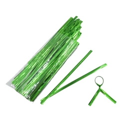 LACRE METALIZADA VERDE 11CMX4MM - 100UN
