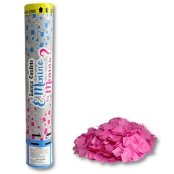 LANÇA CONFETE 30CM CHÁ REVELACAO ROSA