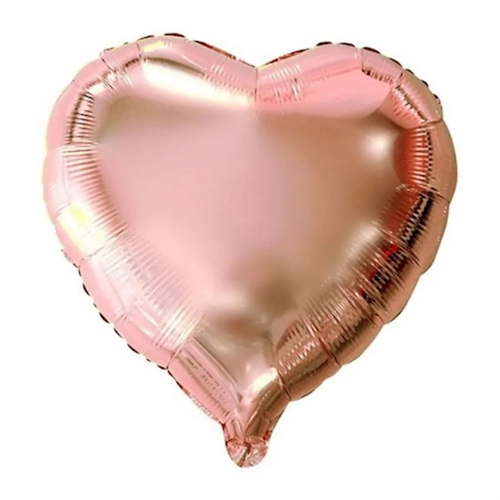 BALÃO METALIZADO 18" CORAÇÃO HOLOGRAFICO ROSE GOLD