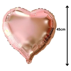 BALÃO METALIZADO 18" CORAÇÃO HOLOGRAFICO ROSE GOLD