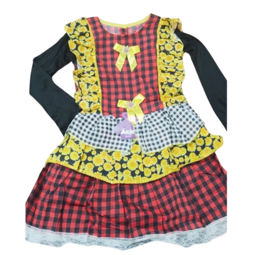 FANTASIA CAIPIRINHA GIRASSOL INFANTIL JUNINA GG