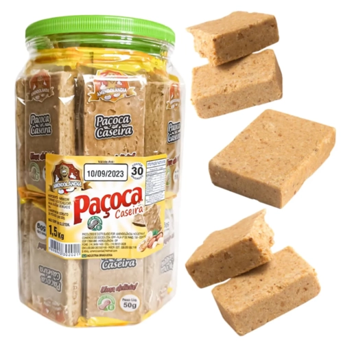 PAÇOCA CASEIRA AMENDOLANDIA 1,5KG POTE - 30UN