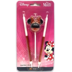 VELA MINNIE 360 MEIO GLITTER VEMELHO