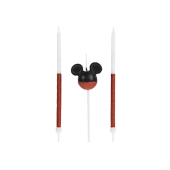 VELA MICKEY 360 MEIO GLITER VERMELHO