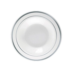 PRATO 19CM SOBREMESA BORDA PRATA - 6UN