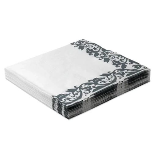 GUARDANAPO BORDA ARASBESCO PRATA 32X32