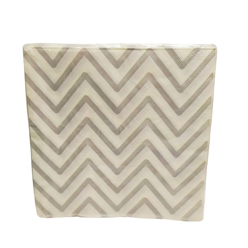GUARDANAPO CHEVRON PRATEADO 32X32