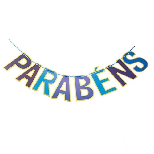 FAIXA PARABENS AZUL BORDA