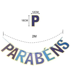 FAIXA PARABENS AZUL BORDA