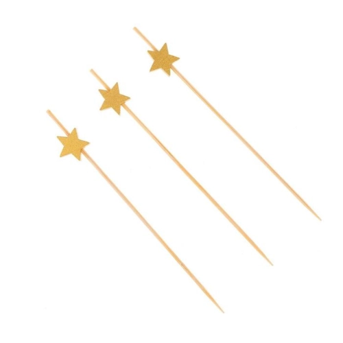 PALITO BAMBU PETISCOS 12 CM ESTRELA DOURADA