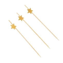 PALITO BAMBU PETISCOS 12 CM ESTRELA DOURADA
