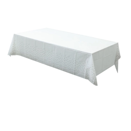 TOALHA DE MESA CONFETE PRATEADO